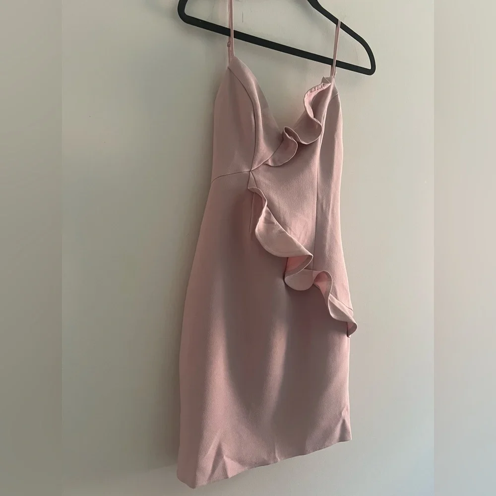 Blush Pink Ruffle Slip Dress | Women’s US Medium | Wedding Guest, Bridal, date - Picture 2 of 5